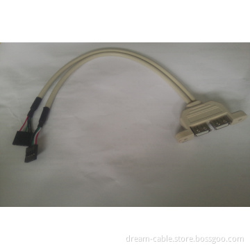 Mini USB2.0 2 Port Baffle Cable for Motherboard
